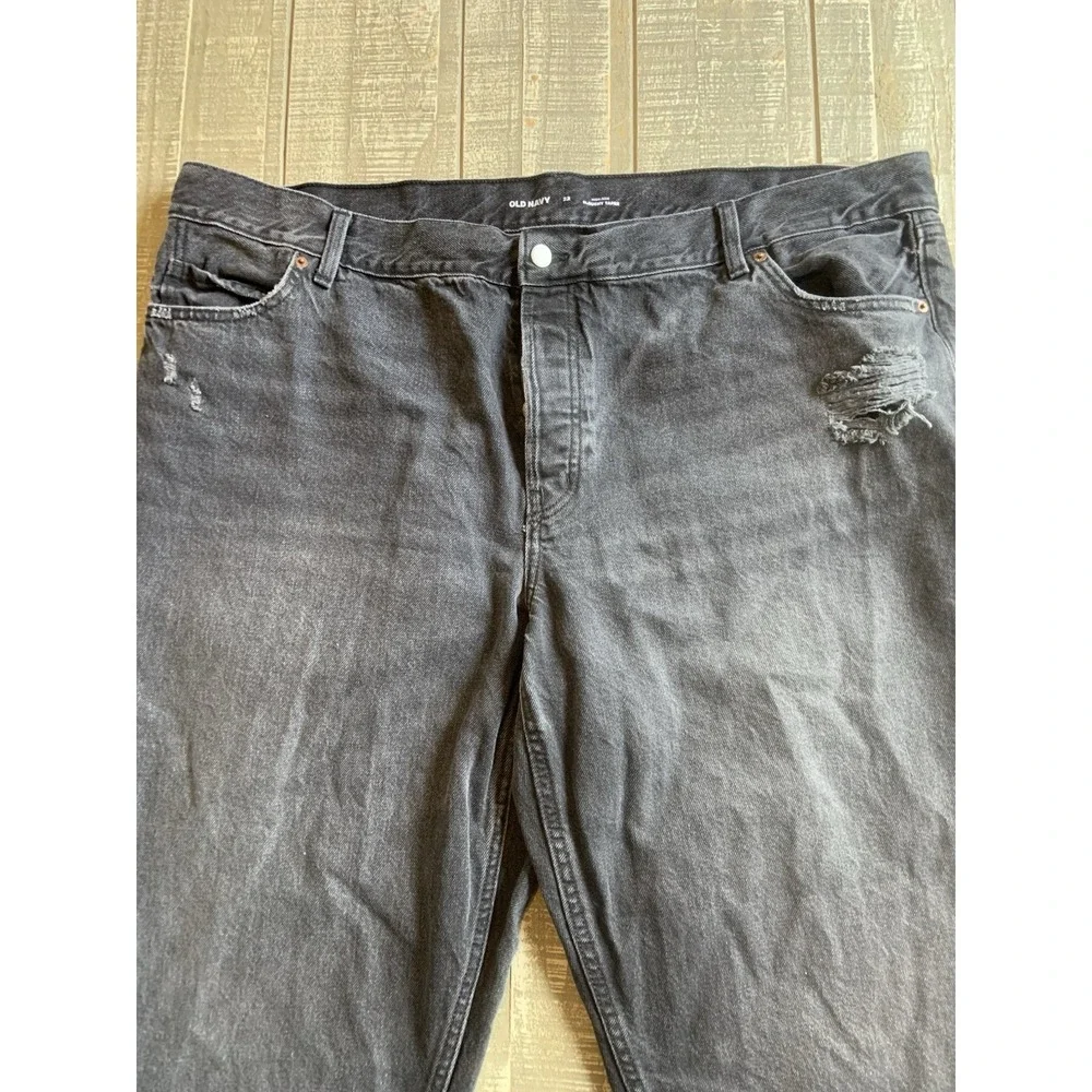 Old Navy Women's High Rise Slouchy Straight Ripped Jeans Button Fly Size 22‎